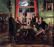 Johann Erdmann Hummel Chess Players oil on canvas